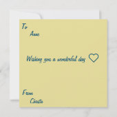 Carte Joyeux anniversaire Floral or Turquoise design Car (Dos)