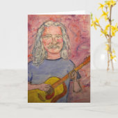 Carte joyeux anniversaire folk rock mec (Fleur jaune)