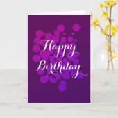 Carte Joyeux Anniversaire Fond Abstrait Cercles Violets (Fleur jaune)