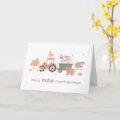 Carte Joyeux anniversaire formidable à la ferme (Fleur jaune)