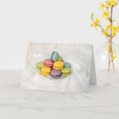 Carte Joyeux Anniversaire Français Macarons (Fleur jaune)