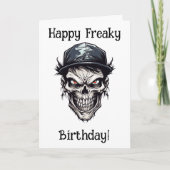 Carte Joyeux Anniversaire Freaky Personnage de Zombie (Devant)