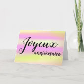 Carte Joyeux Anniversaire French Birthday Watercolor (Devant)
