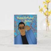 Carte Joyeux Anniversaire Frère Africain American Card (Fleur jaune)