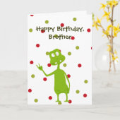 Carte Joyeux anniversaire frère Alien de l'espace (Fleur jaune)