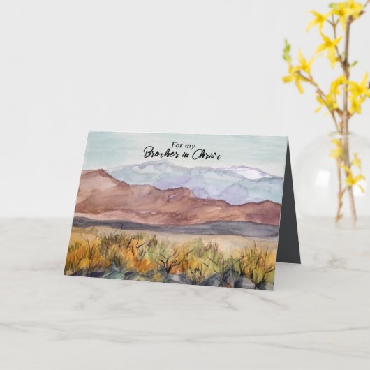 Carte Joyeux Anniversaire Frère en Christ Paysage Désert (Fleur jaune)