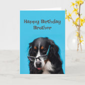 Carte Joyeux Anniversaire Frère Funny Chien Fête Heure! (Fleur jaune)