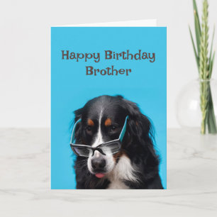 Carte Joyeux Anniversaire Frère Funny Chien Fête Heure!