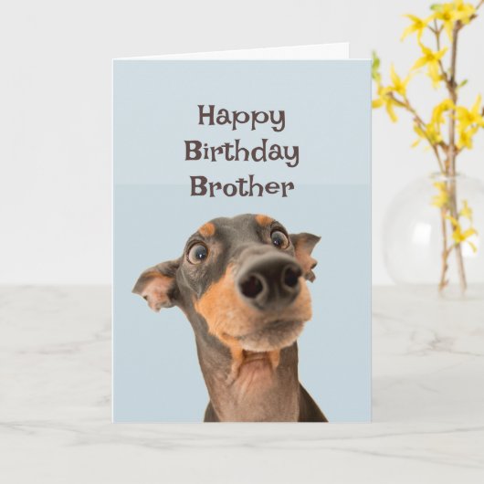 Carte Joyeux anniversaire Frère Funny Chien Humour (Fleur jaune)