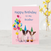 Carte Joyeux Anniversaire Frère Funny Chiens (Fleur jaune)