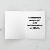 Carte Joyeux anniversaire frère golfeur et son patron (Intérieur)