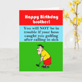 Carte Joyeux anniversaire frère golfeur et son patron (Fleur jaune)