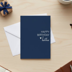 Carte Joyeux Anniversaire Frère minimaliste Simple