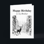Carte Joyeux Anniversaire Frère Vintage Stag, Cerf<br><div class="desc">Joyeux Anniversaire Frère Vintage Stag,  Animal de cerfs,  Faune,  Nature</div>
