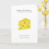 Carte Joyeux Anniversaire - Fromage (Fleur jaune)