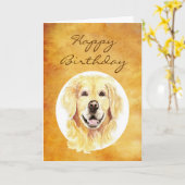 Carte Joyeux Anniversaire Fun Joyeux Golden Retriever (Fleur jaune)