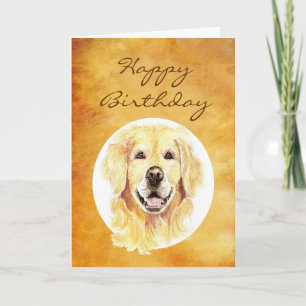 Carte Joyeux Anniversaire Fun Joyeux Golden Retriever