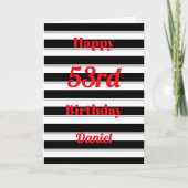 Carte Joyeux Anniversaire Fun Pop Bold Black Stripes Typ (Devant)
