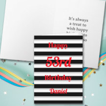Joyeux Anniversaire Fun Pop Bold Black Stripes Typ