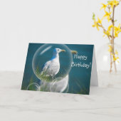Carte Joyeux Anniversaire Fun Seagull (Fleur jaune)