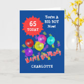 Carte Joyeux anniversaire Funny 65e jalon Personnalisé (Fleur jaune)