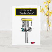 Carte Joyeux Anniversaire, Funny Disc Coque de panier de (Fleur jaune)