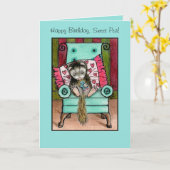 Carte Joyeux Anniversaire Furet (Fleur jaune)