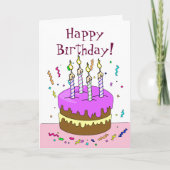 Carte Joyeux anniversaire ! Gâteau 4 ans (Devant)