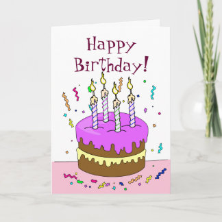 Carte Joyeux anniversaire ! Gâteau 4 ans