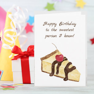 Carte Joyeux Anniversaire Gâteau au Chocolat Aquarelle