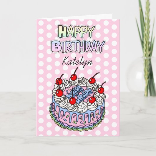 Carte Joyeux anniversaire | Gâteau blanc (Devant)