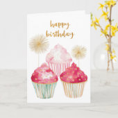 Carte Joyeux Anniversaire Gâteau Mignon (Fleur jaune)