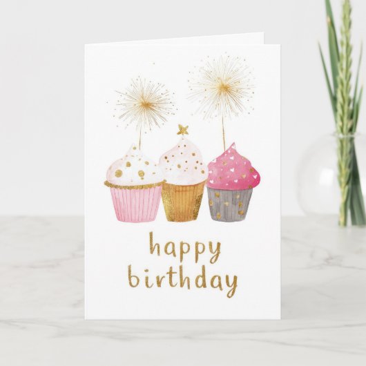 Carte Joyeux Anniversaire Gâteau Mignon (Devant)