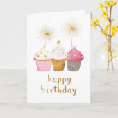 Carte Joyeux Anniversaire Gâteau Mignon (Fleur jaune)