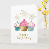 Carte Joyeux Anniversaire Gâteau Mignon (Fleur jaune)