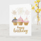 Carte Joyeux Anniversaire Gâteau Mignon (Fleur jaune)