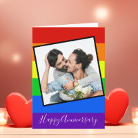 Joyeux Anniversaire Gay Couple Photo Custom Rainbo