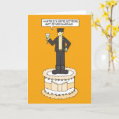 Carte Joyeux anniversaire Gay Dutch Man on Cake Cartoon (Fleur jaune)