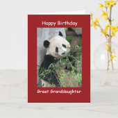 Carte Joyeux Anniversaire Géant Panda Grande Petite-fill (Fleur jaune)