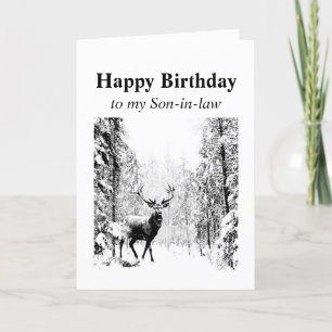 Carte Joyeux anniversaire gendarme Vintage Stag, Cerf