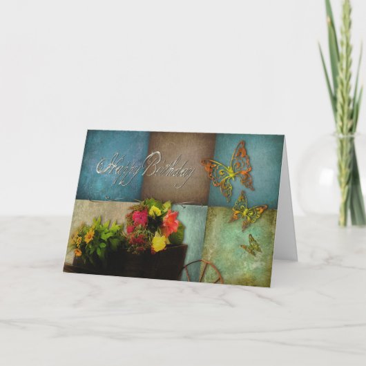 CARTE JOYEUX ANNIVERSAIRE - GÉNÉRAL - FLEURS DE PAYS (Devant)