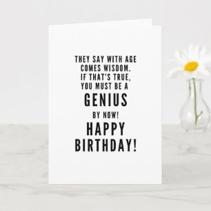Carte Joyeux anniversaire GENIUS sarcastique drôle