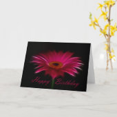 Carte Joyeux anniversaire - Gerber rose (Fleur jaune)