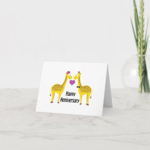 Carte Joyeux Anniversaire Girafes