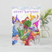 Carte Joyeux Anniversaire - Gnomes Anniversaire Célébrat (Debout devant)