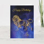 Carte Joyeux anniversaire Gold Leo Zodiac Horoscope Nebu (Devant)