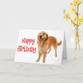 Carte Joyeux anniversaire Golden Retriever (Fleur jaune)