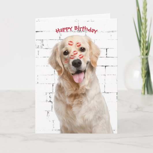 Carte Joyeux Anniversaire Golden Retriever (Devant)