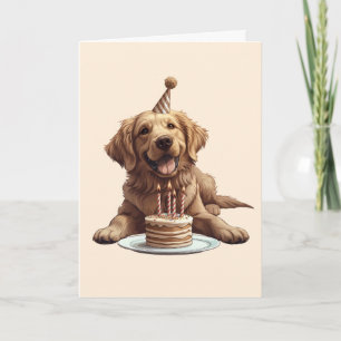 Carte Joyeux Anniversaire Golden Retriever Chien