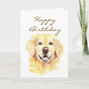 Carte Joyeux Anniversaire Golden Years, Golden Retriever